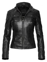 Bugatti Skórzana kurtka w kolorze czarnym rozmiar: 40. Czarne kurtki damskie Bugatti, bez wzorów, z materiału, bez kaptura. Za 739.99 zł.