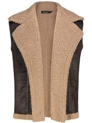 Sublevel Kamizelka w kolorze beżowo-brązowym ze skóry syntetycznej rozmiar: M/L. Brązowe kamizelki damskie Sublevel, l, bez wzorów, z futra, bez kaptura. Za 201.55 zł.