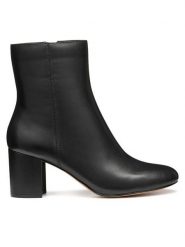 Geox Botki D Virnilisa 65 D56YYE 000TU C9999 Czarny. Czarne botki damskie Geox, ze skóry, bez obcasa, na słupku, bez zapięcia. Za 539.99 zł.
