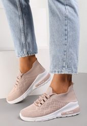 Beżowe Buty Sportowe Philone. Brązowe obuwie sportowe casual damskie Renee, z jeansu, do biegania. Za 39.99 zł.