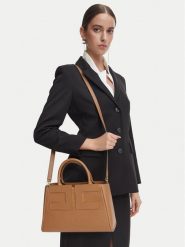 Elisabetta Franchi Torebka BS-06A-66E2-V440 Brązowy jasny. Brązowe kuferki damskie Elisabetta Franchi, bez wzorów, ze skóry, bez dodatków. Za 1,879.00 zł.