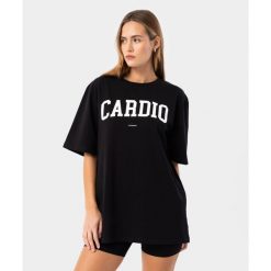 Koszulka Carpatree boyfriend Cardio czarna. Czarne bluzki damskie Carpatree, xs, bez wzorów, z bawełny, sportowe, bez kołnierzyka, bez ramiączek. W wyprzedaży za 99.99 zł.