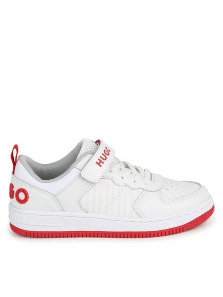 Hugo Sneakersy G00097 S Biały. Białe buty sportowe chłopięce Hugo, ze skóry, bez zapięcia. Za 269.99 zł.