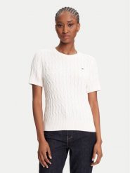 Tommy Hilfiger Sweter WW0WW45656 Écru Regular Fit. Swetry klasyczne damskie Tommy Hilfiger, xxs, z bawełny, bez kołnierzyka. Za 359.99 zł.