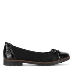 Baleriny Rieker. Czarne balerinki damskie Rieker, bez wzorów. Za 319.99 zł.
