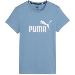 T-shirt Damski Logo ESS. Niebieskie t-shirty damskie Puma, s, bez wzorów, bez kołnierzyka. Za 128.99 zł.