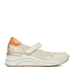 Półbuty Remonte. Brązowe czółenka damskie Remonte, bez wzorów, bez obcasa, na koturnie. Za 379.99 zł.