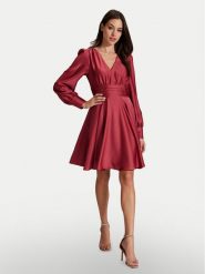 Swing Sukienka koktajlowa 5AH10600 Czerwony Loose Fit. Czerwone sukienki damskie Swing, bez wzorów, z syntetyku, wizytowe, bez ramiączek. Za 379.99 zł.