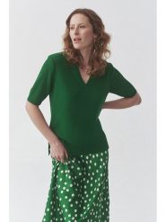 TATUUM Sweter "Hazel" w kolorze ciemnozielonym rozmiar: S. Zielone swetry klasyczne damskie TATUUM, s, bez kołnierzyka. Za 126.45 zł.