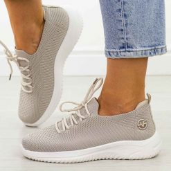 Beżowe sportowe buty damskie Vinceza 17366. Brązowe obuwie sportowe casual damskie VINCEZA, z tkaniny, na fitness i siłownię. Za 99.00 zł.
