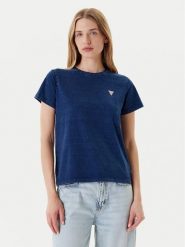 Guess Jeans T-Shirt W5YI22 KCTL1 Granatowy Regular Fit. Niebieskie t-shirty damskie Guess Jeans, xs, z aplikacjami, z bawełny, bez kołnierzyka. Za 109.99 zł.