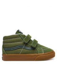 Vans Sneakersy Sk8-Mid Reissue V VN000Y0VGRK1 Zielony ciemny. Zielone buty sportowe chłopięce Vans, ze skóry, bez zapięcia. Za 219.99 zł.