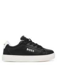 BOSS Sneakersy J53248 M Czarny. Czarne buty sportowe chłopięce Boss, ze skóry, bez zapięcia. Za 609.99 zł.