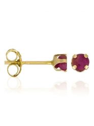 OR ÉCLAT Złote kolczyki-wkrętki "Puces Rubis" z rubinami rozmiar: onesize. Czerwone kolczyki damskie Or Éclat, z rubinem, złote. Za 282.99 zł.