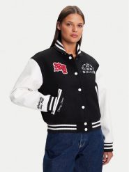 Tommy Jeans Kurtka bomber Varsity DW0DW21628 Czarny Regular Fit. Czarne kurtki damskie Tommy Jeans, s, bez wzorów, z jeansu, bez kaptura. Za 979.99 zł.