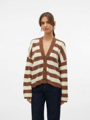 Vero Moda Kardigan w kolorze brązowo-kremowym rozmiar: XXL. Brązowe kardigany damskie Vero Moda, xxl, bez wzorów, ze splotem. Za 123.45 zł.