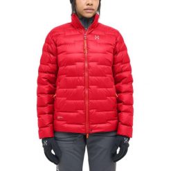 Damska Kurtka Turystyczna Puchowa Lekka ROC Flash. Czerwone kurtki damskie Haglöfs, bez wzorów, z puchu, bez kaptura. W wyprzedaży za 499.00 zł.