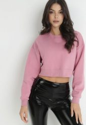 Ciemnoróżowa Bluza Oversize Azaze. Czerwone bluzy damskie Born2be, l, bez wzorów, z polaru, bez kaptura. Za 84.99 zł.