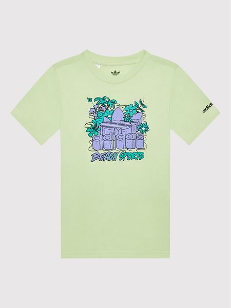 Adidas T-Shirt Graphic Stoked Beach HF7434 Żółty Regular Fit. Żółte koszulki i t-shirty dziewczęce Adidas, bez wzorów, z bawełny, bez kołnierzyka, bez ramiączek. Za 79.99 zł.