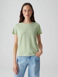 OPUS Koszulka w kolorze zielonym rozmiar: 42. Zielone bluzki damskie Opus, bez wzorów, bez kołnierzyka, bez ramiączek. Za 119.95 zł.