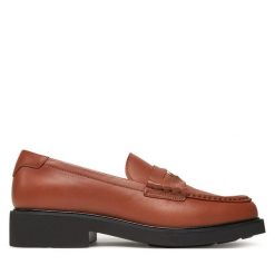 Lordsy Tommy Hilfiger. Brązowe półbuty damskie Tommy Hilfiger, bez wzorów, bez obcasa, bez zapięcia. Za 709.99 zł.
