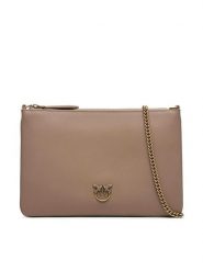 PINKO Torebka Flat Classic AI 23-24 PCPL 100455 A0F1 Beżowy. Brązowe torebki wieczorowe damskie Pinko, bez wzorów, ze skóry, bez dodatków. Za 719.99 zł.