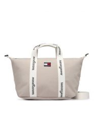 Tommy Jeans Torebka Tjw Ess Daily Mini Tote AW0AW18460 Beżowy. Brązowe torebki klasyczne damskie Tommy Jeans, z jeansu, bez dodatków. Za 289.99 zł.