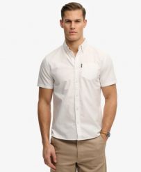 Superdry Koszula Oxford krótkie rękawy z bawełny organicznej – OPTIC. Białe koszule damskie Superdry, s, bez wzorów, z bawełny, klasyczne, bez kołnierzyka, bez ramiączek. Za 335.65 zł.