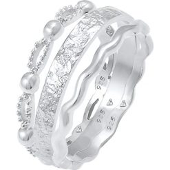 Elli Ladies Bandwrings Wave Wave Ball 925 Sterling Silver Pierścionki 1 ct Damski. Szare pierścionki damskie Elli, srebrne. Za 303.99 zł.