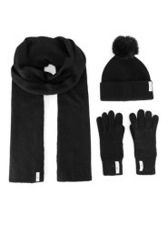 Beverly Hills Polo Club Zestaw czapka, szalik i rękawiczki BHPC-WC-002-AW24 Czarny. Czarne czapki damskie Beverly Hills Polo Club, na zimę, bez wzorów, z poliesteru. Za 159.99 zł.