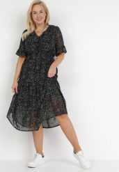 Czarna Sukienka Nereibelle. Czarne sukienki damskie Born2be, bez wzorów, vintage, bez ramiączek. Za 129.99 zł.
