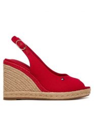 Tommy Hilfiger Espadryle Flag High Wedge Espad Slingback FW0FW09343 Czerwony. Czerwone espadryle damskie Tommy Hilfiger, bez wzorów, z materiału, bez obcasa. Za 339.99 zł.