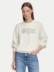 Guess Sweter W6YR30 Z0978 Kremowy Regular Fit. Białe swetry klasyczne damskie Guess, s, z wiskozy, bez kołnierzyka. Za 434.99 zł.