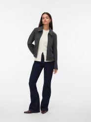 Vero Moda Kurtka przejściowa w kolorze antracytowym rozmiar: S. Czarne kurtki damskie Vero Moda, s, bez wzorów, bez kaptura. Za 140.86 zł.