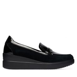 Mokasyny Geox. Czarne mokasyny damskie Geox, bez obcasa. Za 499.99 zł.
