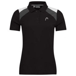 Koszulka polo damska CLUB 22 Tech. Czarne koszulki sportowe damskie Head, xl, bez wzorów, z materiału, bez ramiączek, tenisowe. W wyprzedaży za 178.50 zł.
