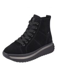Rieker Skórzane sneakersy w kolorze czarnym rozmiar: 42. Czarne obuwie sportowe damskie Rieker, z materiału, za kostkę, bez zapięcia. Za 198.10 zł.