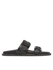 Pollini Klapki SA28172C0MTCS000 Czarny. Czarne klapki damskie Pollini, bez wzorów, ze skóry, bez obcasa, bez zapięcia. Za 979.99 zł.