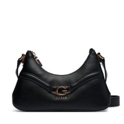 Torebka Guess. Czarne listonoszki damskie Guess, z aplikacjami, bez dodatków. Za 399.99 zł.