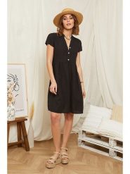 Rodier Lin Lniana sukienka w kolorze czarnym rozmiar: XL/XXL. Czarne sukienki damskie Rodier Lin, bez wzorów, ze lnu, bez ramiączek. Za 132.05 zł.