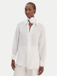 Marella Koszula Editore 2613111084 Biały Regular Fit. Białe koszule damskie Marella, bez wzorów, ze lnu, biznesowe, bez kołnierzyka, bez ramiączek. Za 909.99 zł.