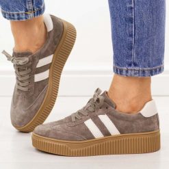 Taupe skórzane półbuty damskie Filippo Dp6776/26. Brązowe półbuty damskie Filippo, na jesień, bez wzorów, z jeansu, bez obcasa, na platformie, bez zapięcia. Za 249.00 zł.