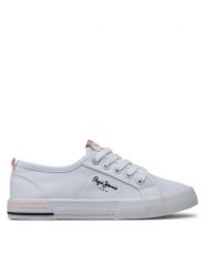 Pepe Jeans Tenisówki Brady Basic G PGS30604 Biały. Białe buty sportowe dziewczęce Pepe Jeans, z jeansu, bez zapięcia. Za 139.99 zł.