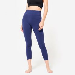Legginsy do jogi damskie Kimjaly 7/8. Niebieskie legginsy sportowe damskie KIMJALY, s, bez wzorów, z elastanu, z podwyższonym stanem, na jogę i pilates. W wyprzedaży za 99.99 zł.