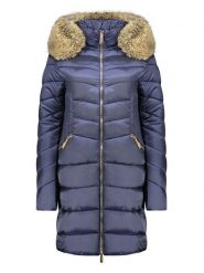 Geographical Norway Płaszcz pikowany "Bololita" w kolorze granatowym rozmiar: 3XL. Niebieskie płaszcze damskie Geographical Norway, xl, bez wzorów, bez kaptura. Za 265.40 zł.