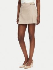 Tommy Hilfiger Spódnica mini WW0WW49649 Beżowy Regular Fit. Brązowe spódnice damskie Tommy Hilfiger, bez wzorów, z bawełny, mini. Za 529.99 zł.