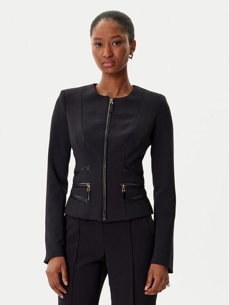 Elisabetta Franchi Marynarka GI-173-56E2-V680 Czarny Regular Fit. Czarne marynarki i żakiety damskie Elisabetta Franchi, bez wzorów, z syntetyku. Za 2,591.51 zł.