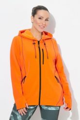 Damskie Bluza 2-kierunkowy zamek błyskawiczny kaptur otwór na kciuk. Brązowe bluzy damskie Ulla Popken, plus size, bez wzorów, z dresówki, z kapturem. Za 279.99 zł.