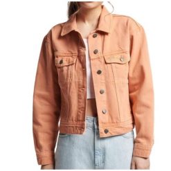 Kurtka turystyczna damska Superdry Vintage Trucker. Brązowe kurtki damskie Superdry, s, bez wzorów, z bawełny, bez kaptura. Za 260.00 zł.
