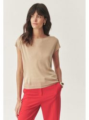 TATUUM Bluzka "Mollia" w kolorze beżowym rozmiar: M. Brązowe bluzki damskie TATUUM, m, bez wzorów, bez kołnierzyka, bez ramiączek. Za 93.07 zł.